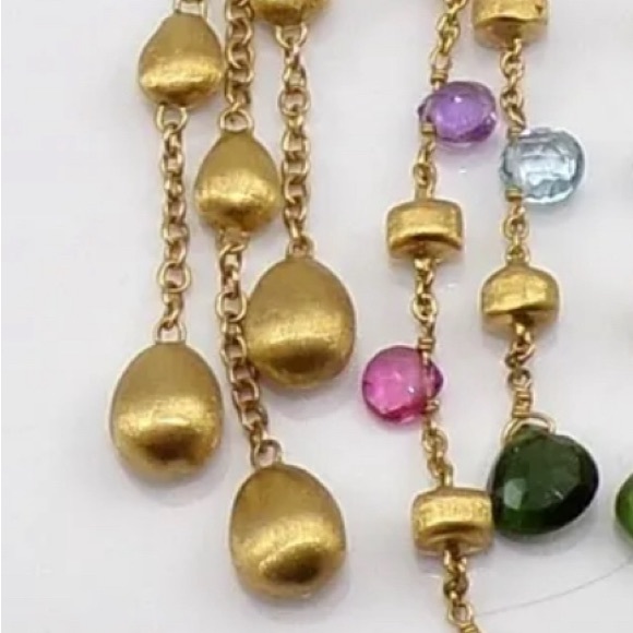 Gorgeous Marco Bicego PARADISE 5 Strand Multi Gem 18K Earrings - Picture 8 of 8